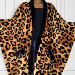 Leopard print cape scarf